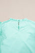 Layered Ric Rac Cap Sleeve Filled Neck Blouse